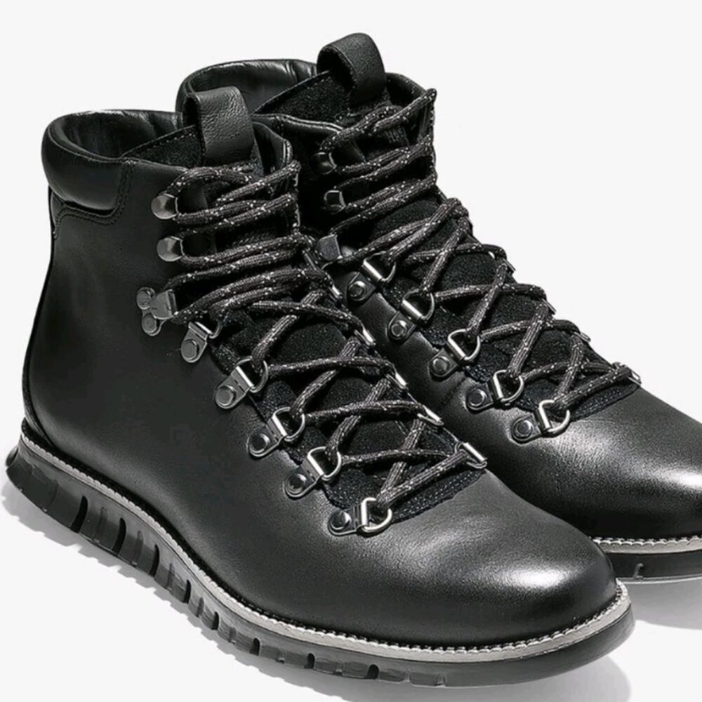 Cole Haan Men's Zerogrand Black Leather Waterproof Hiker Boot